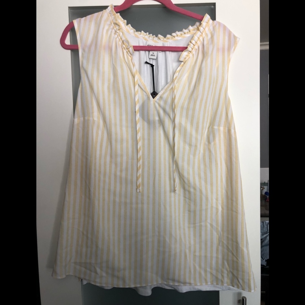 Ava & Viv top new with tags size XL yellow and white stripe